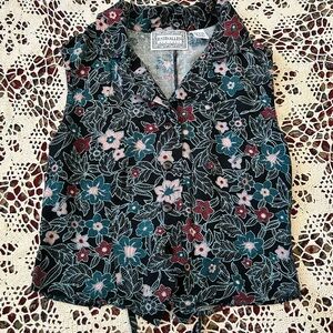 Vintage 90’s Floral Black Sleeveless Top with Tie Back
